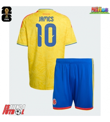 Colombia James Rodriguez #10 Primera Equipación Niños Mundial 2026 Manga Corta (+ Pantalones cortos)